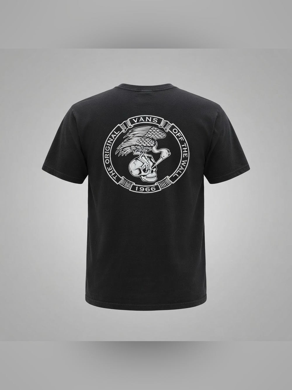 Vans 1966 Skull & Bird Logo Black Short Sleeve Graphic Tee Medium